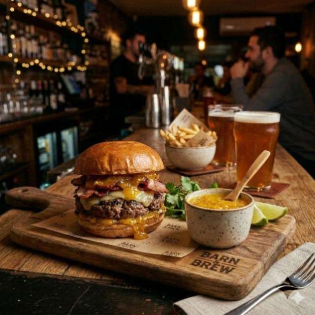 Hamburguesa La Peruana en CervecerÃ­a Lima